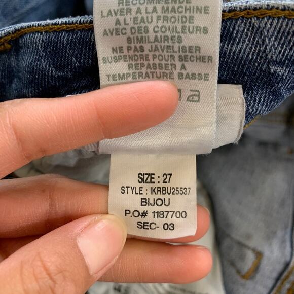 Joes Jeans Womens 27 Denim The Billie Crop Boyfriend Heavily Distressed Raw Hem - Picture 9 of 12